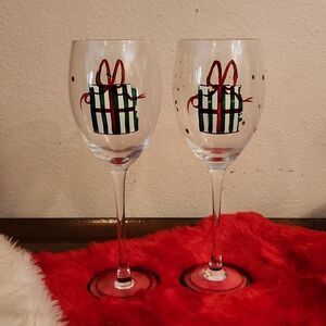 Tabla Christmas Wine Glasses Goblets
